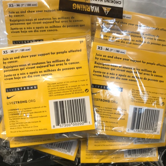 Nike livestrong wrist bracelets set of 10 Sz S-M - Picture 3 of 3